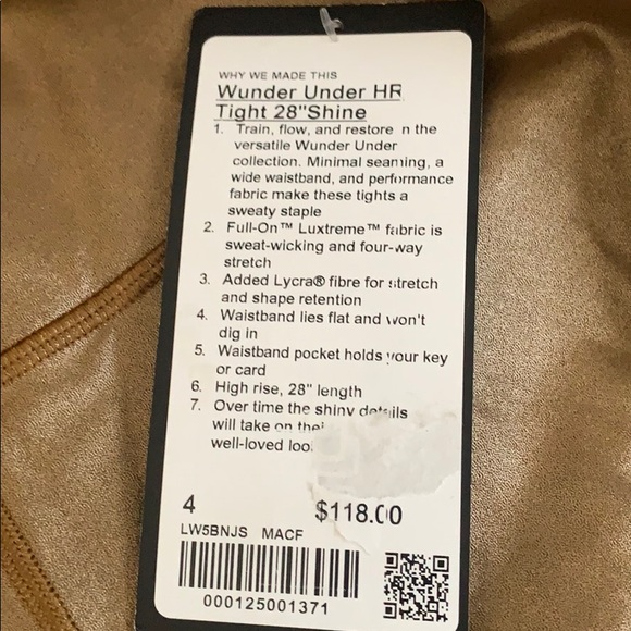 Lululemon Wunder Under HR Tight 28" Shine - Picture 3 of 6